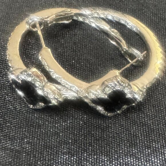 Silver Onyx Cross earings - Picture 1 of 5